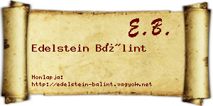 Edelstein Bálint névjegykártya